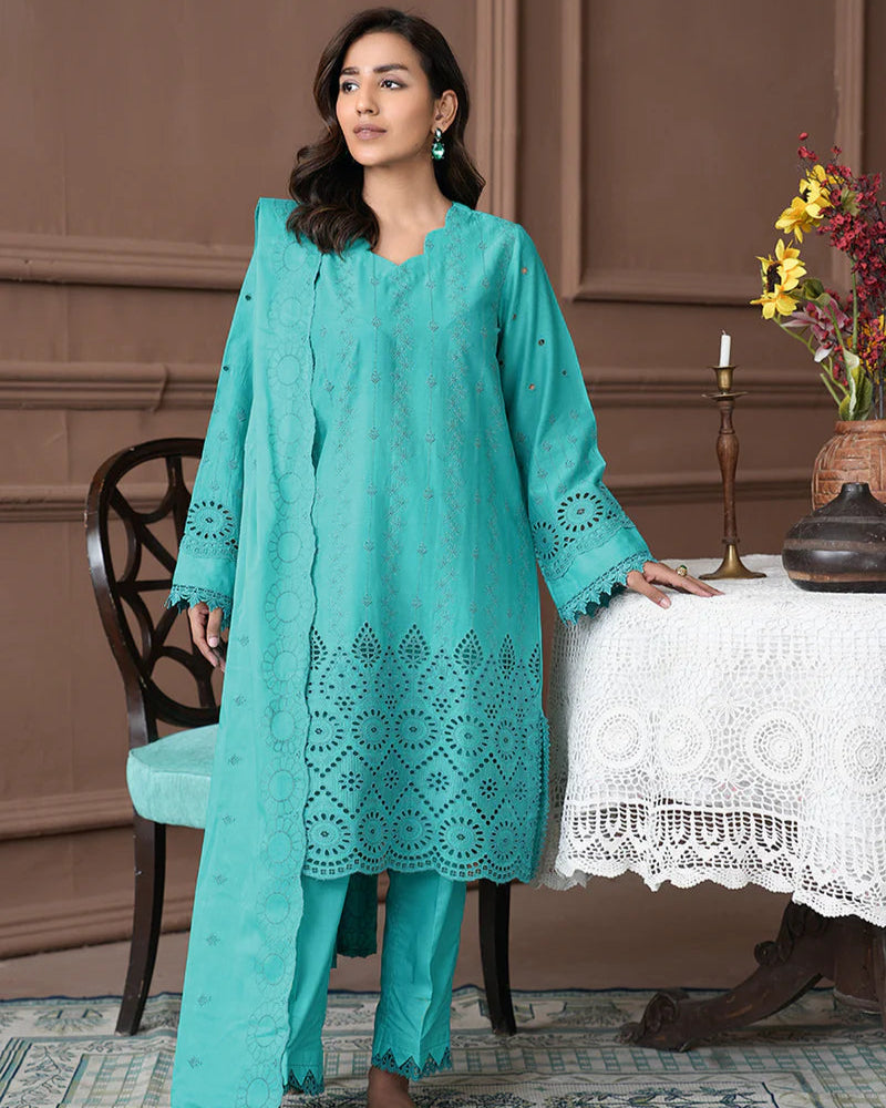 Chikankari Lawn With Chikankari Lawn Dupatta 3Pc
