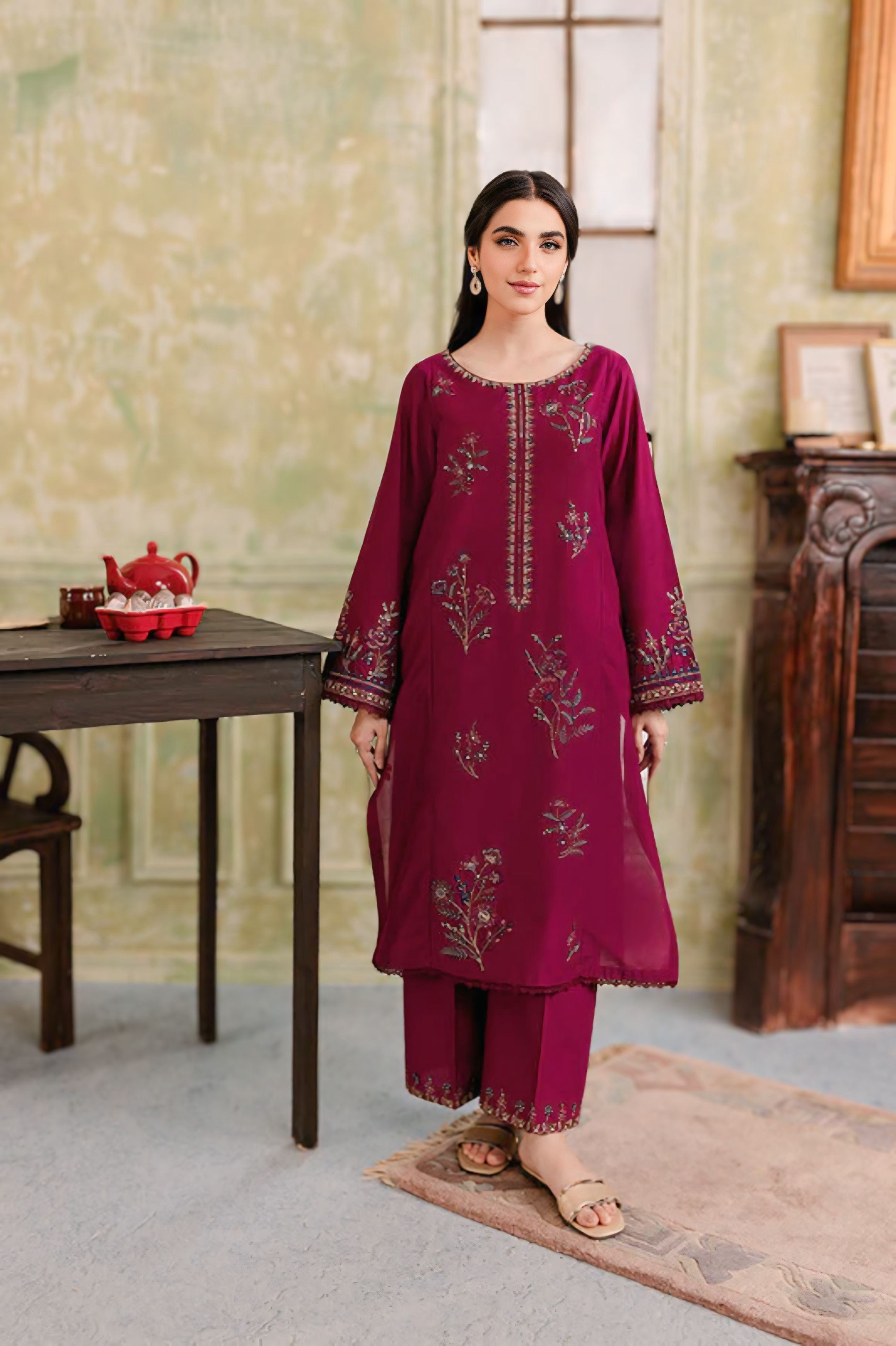 Viola 2Pc - Embroidered Dress