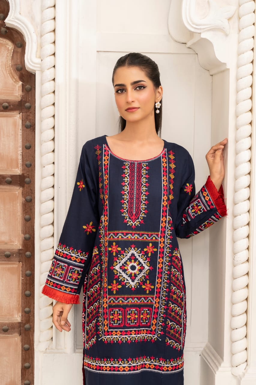 JENIFER EMBROIDERY (STITCHED 2 PCS)