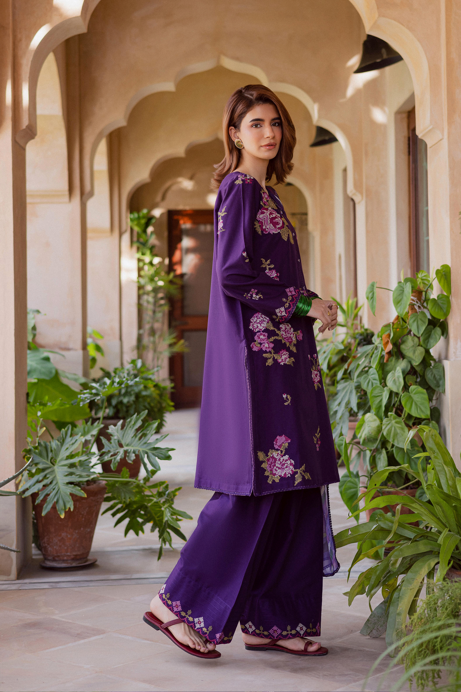 Nate Stitch 3Pc-Embroidered Dress