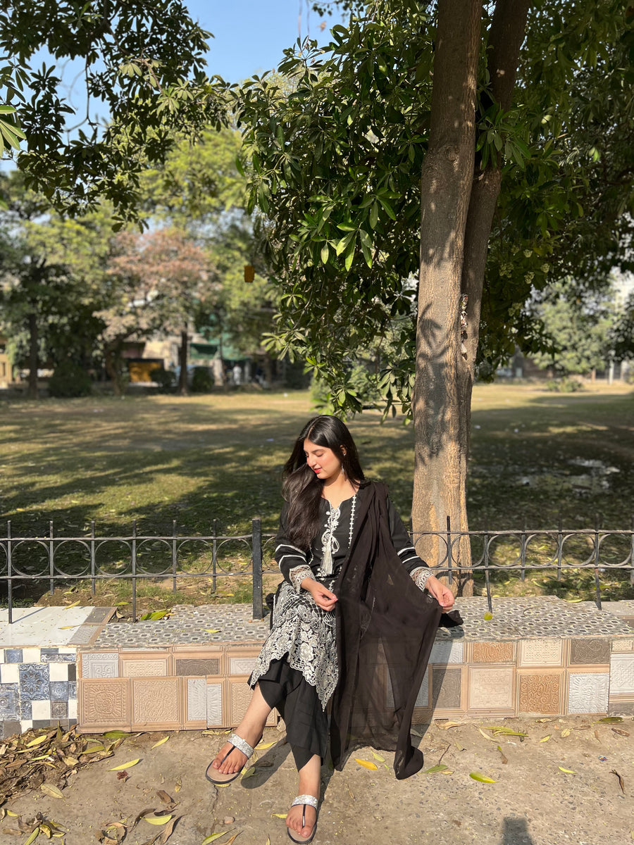 Luna 3Pc-Embroidered Dress